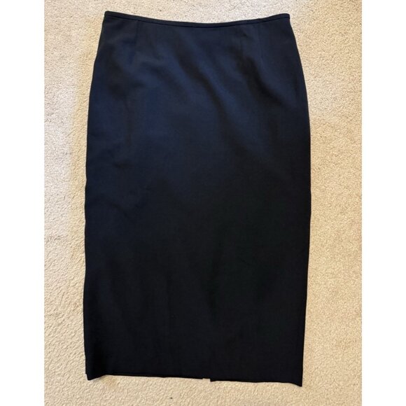 Kasper Midi Maxi Skirt 16 Black Lined Stretch Polyester Career Suit Coordinate - Picture 2 of 9